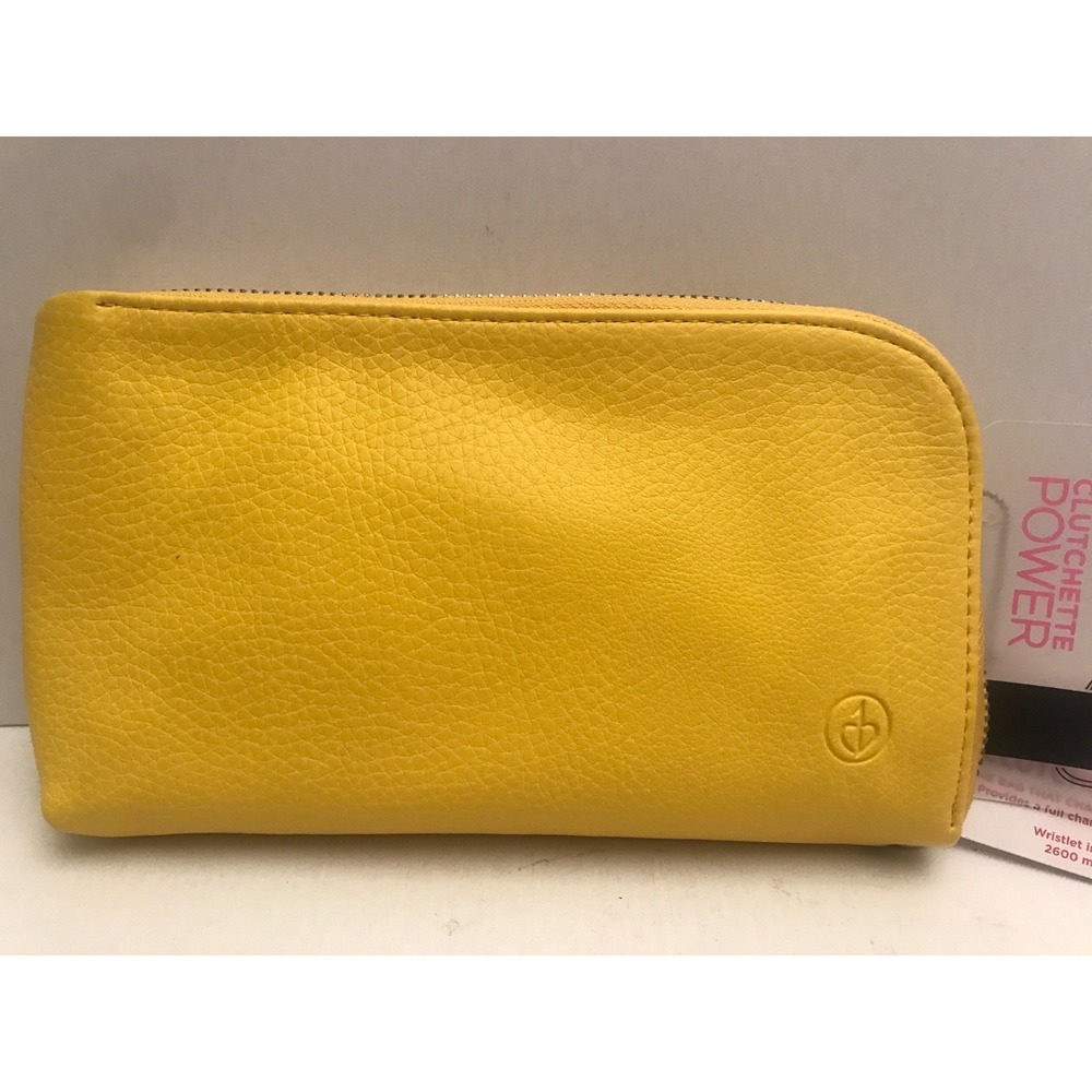 CHIC BUDS Wristlet Power Charging Purse Wallet Clutch Yellow NWT Women's NEW A24